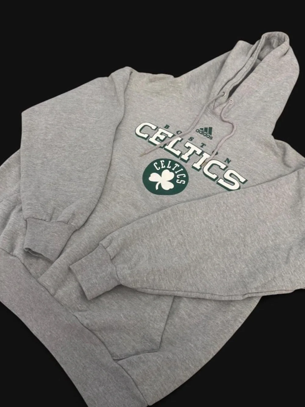 Y2K Vintage Style Boston Celtics Graphic Hoodie - Grey L